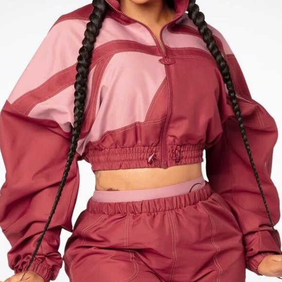 Reebok Classic Women's Red Cardi B Woven Satin Jacket HD4776 - Picture 2 of 3